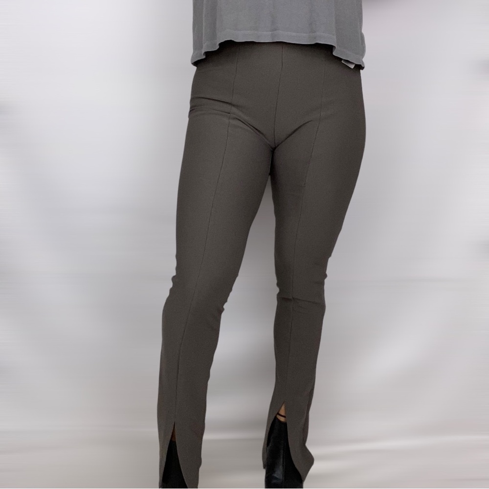 ZARA Front‎ Split Ribbed High Rise Pants